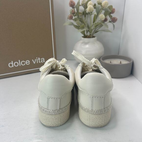 Dolce Vita Lennix Lace Up White Leather Sneakers Platform Hybrid Women's US 9 - Picture 4 of 11